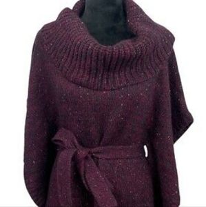 WHBM Burgundy sweater poncho